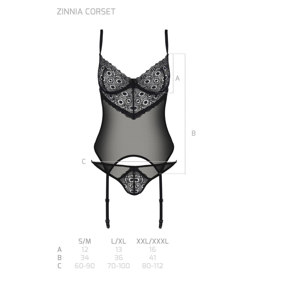 Pe zinnia corset black - Passion Eco Collection
