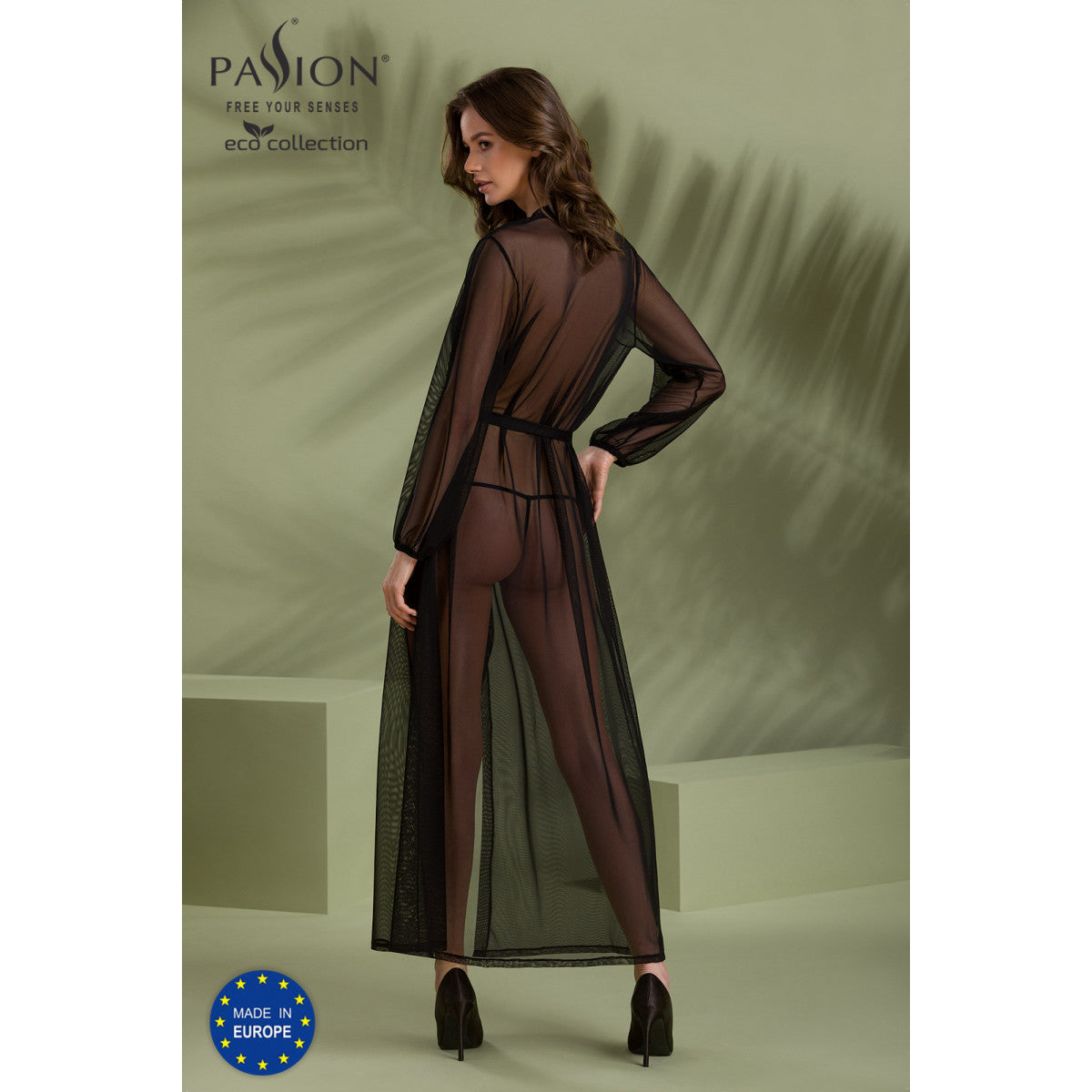 Pe zinnia peignoir black - Passion Eco Collection