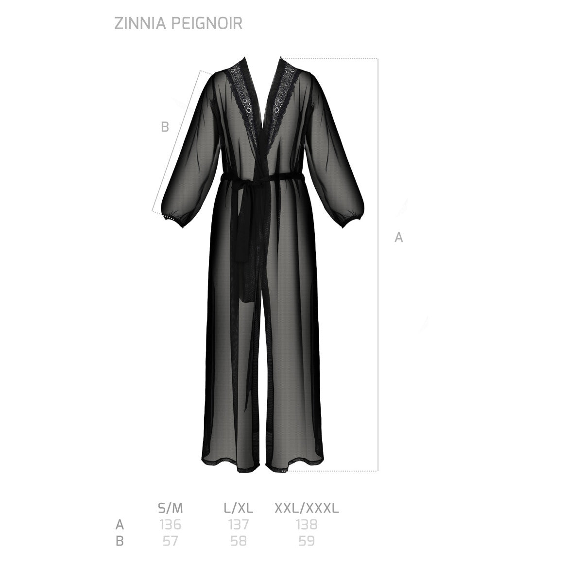 Pe zinnia peignoir black - Passion Eco Collection