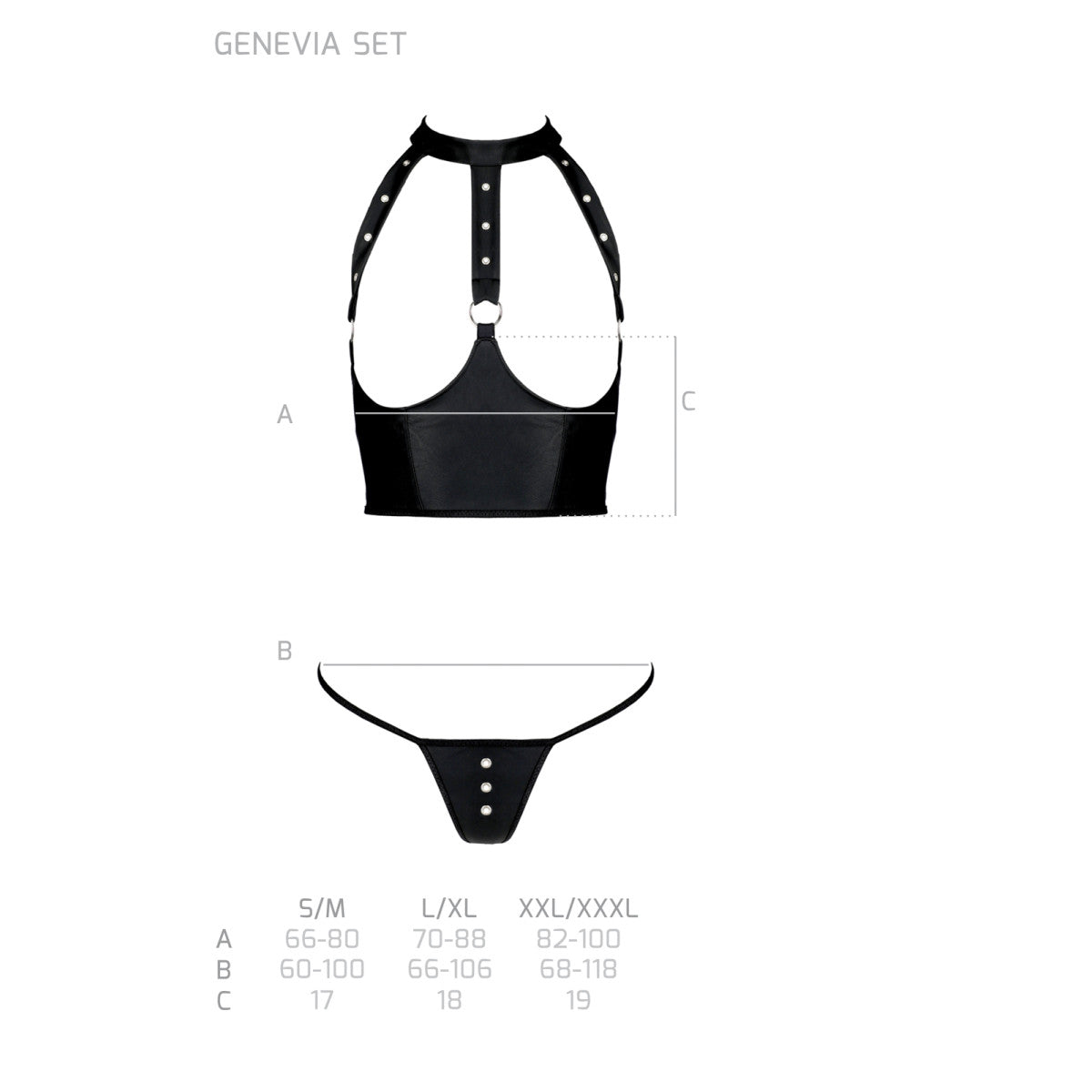 PE Genevia 2pcs set with open bra black