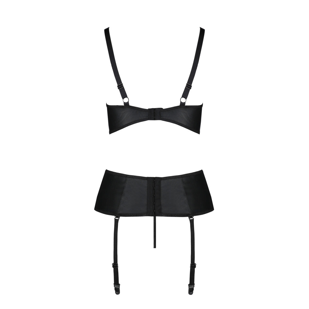 PE Jannies corset & thong with open cups black