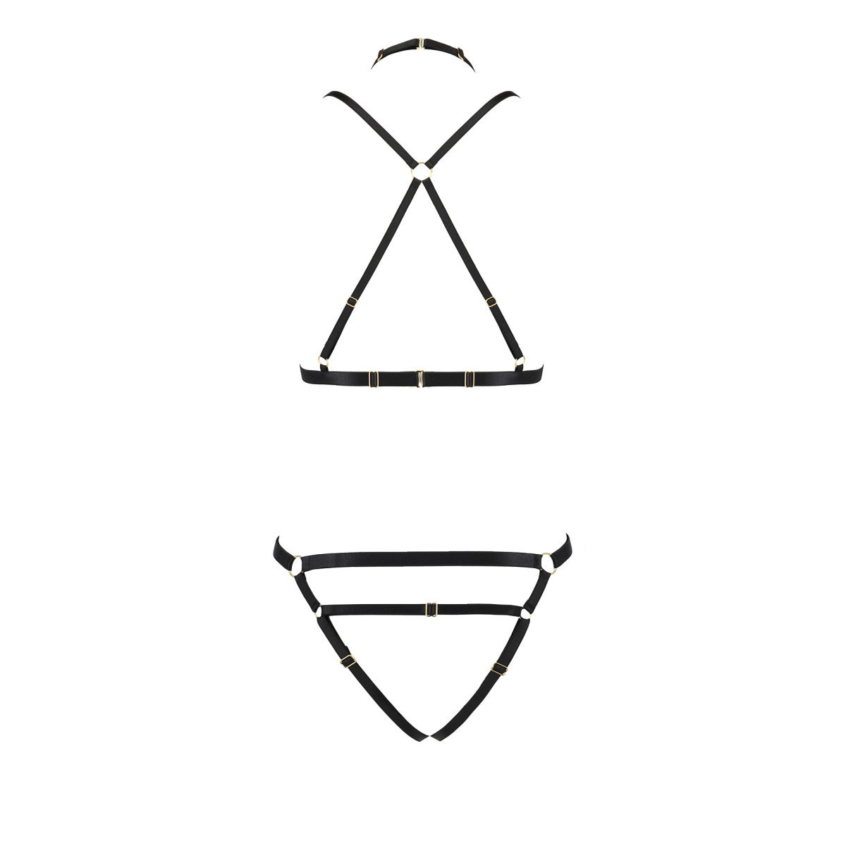 Kelis harness met open kruis – zwart