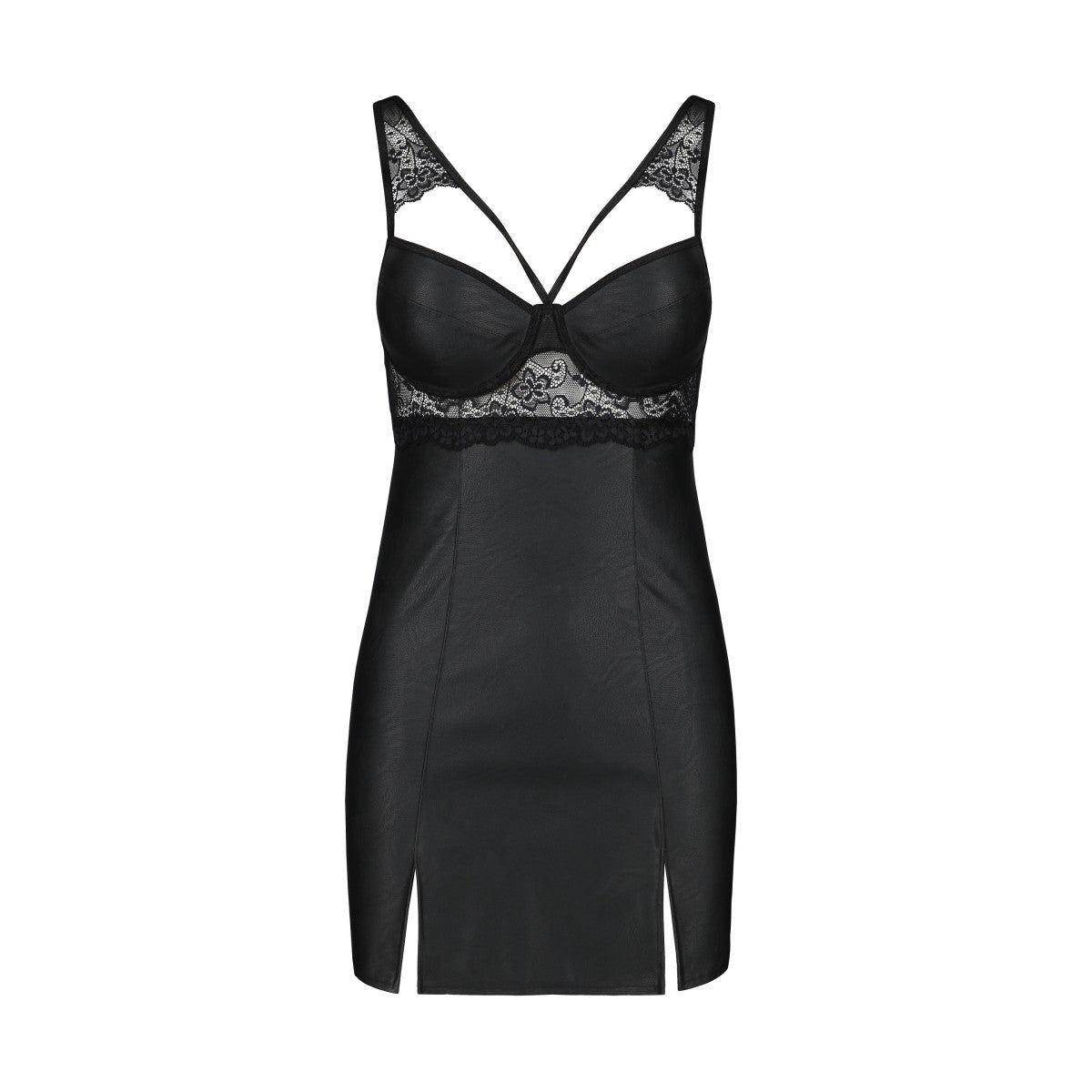 Loona babydoll met beugels – zwart