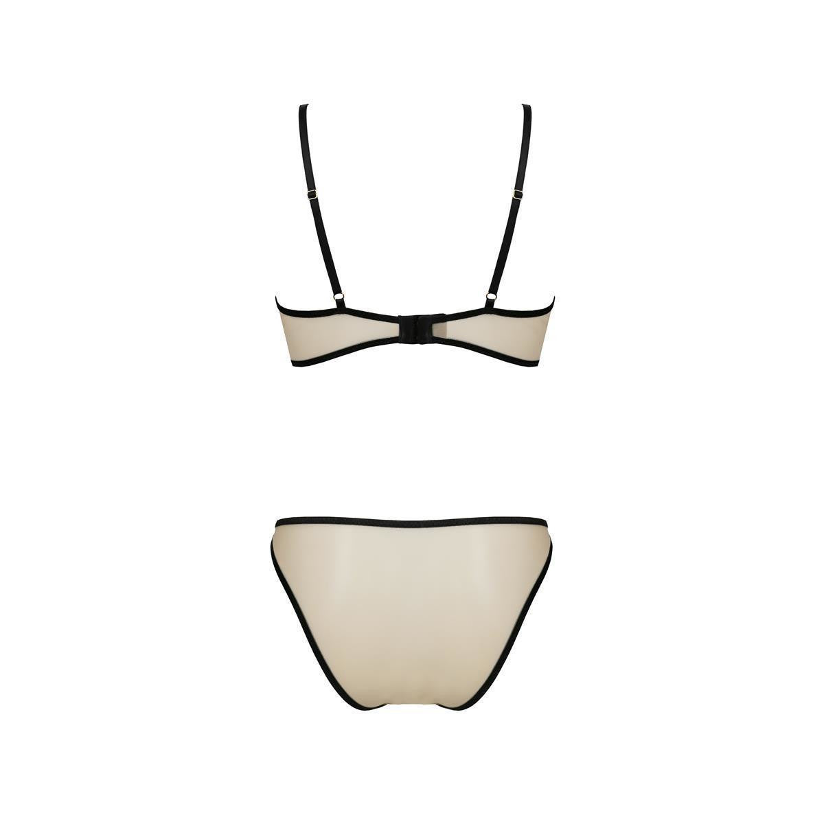 Lorina bh-set met beugels – beige-zwart