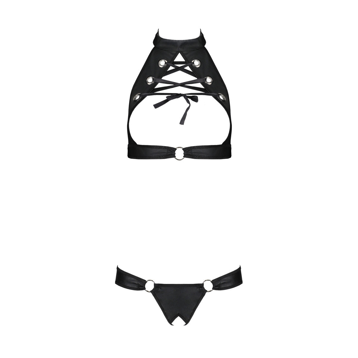 Malwia open lingerie 2-delig – zwart
