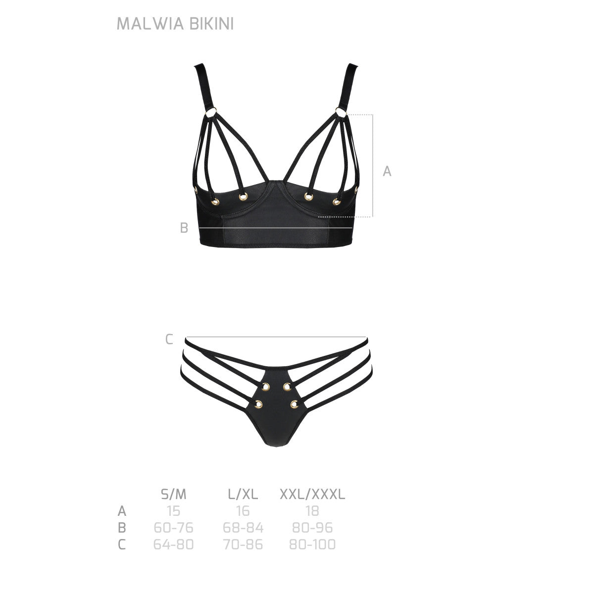 PE Malwia bikini 2pcs set black