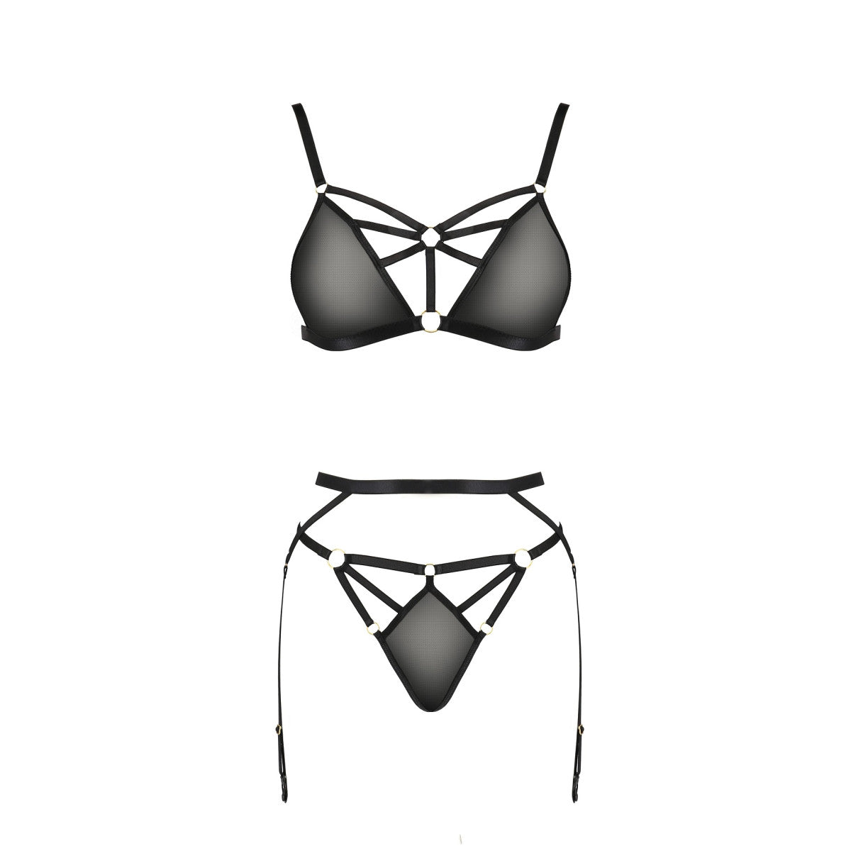 Meggy lingerieset 3-delig – zwart van Dare2Live – zwart
