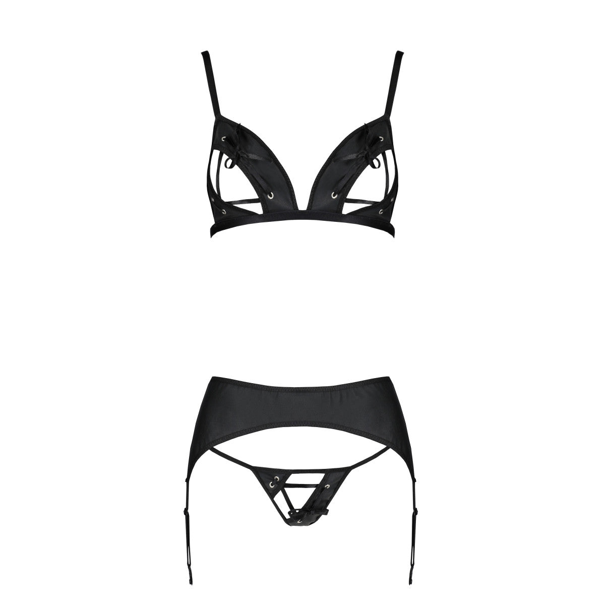 PE Miley 3pcs set with open bra black