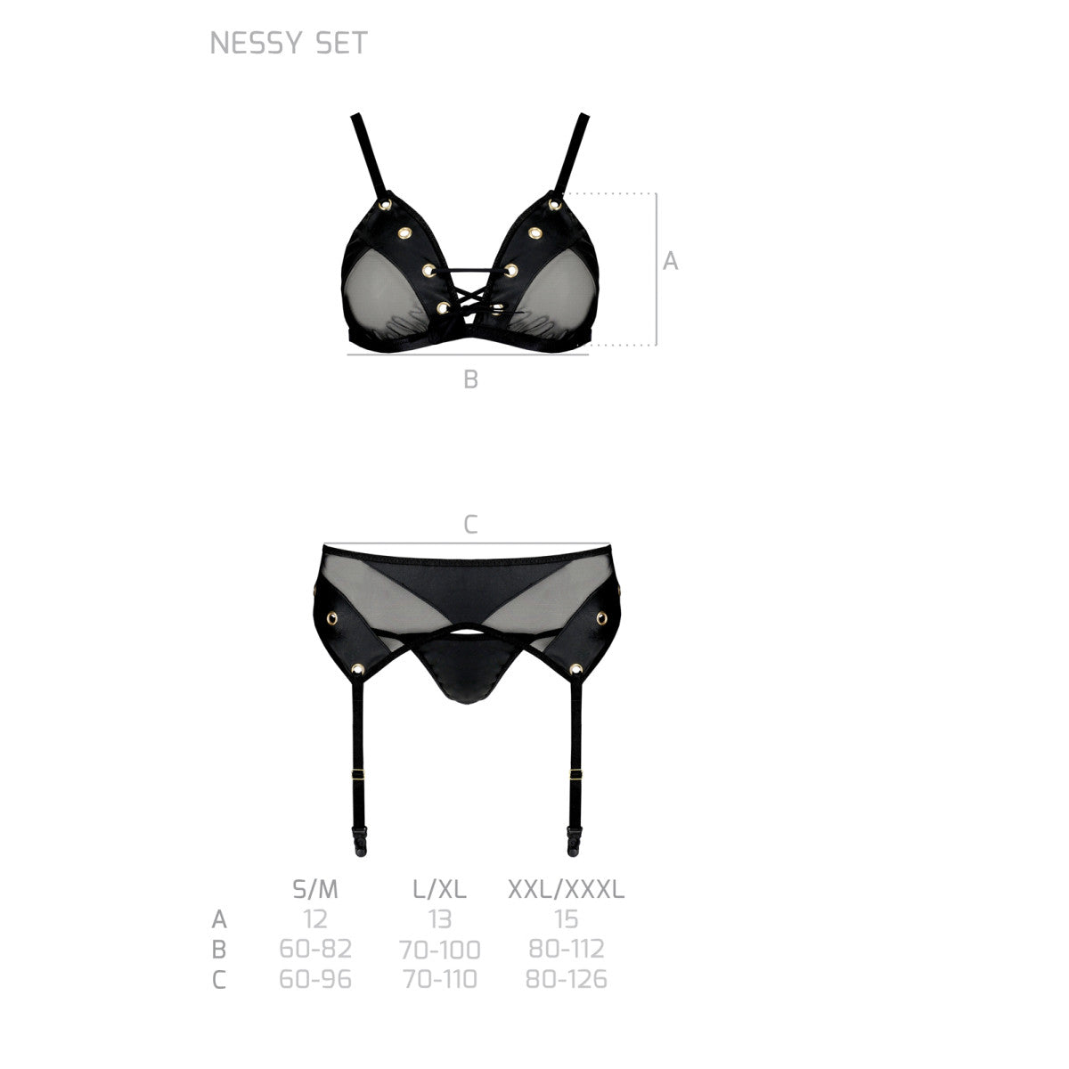 Nessy lingerieset – zwart