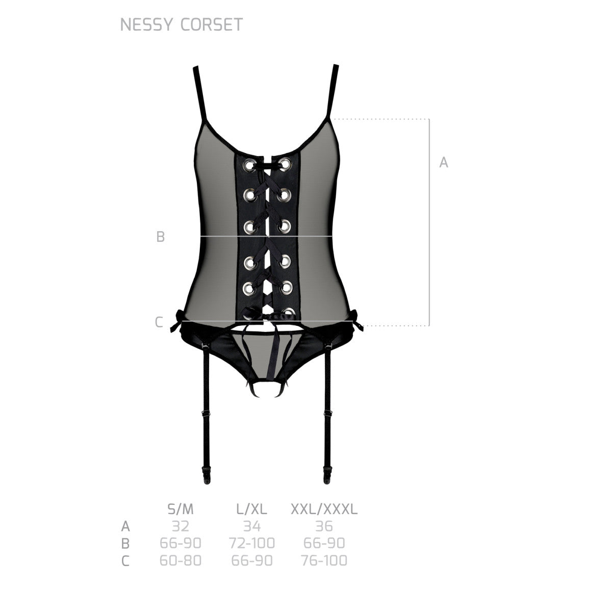 Nessy korset – zwart