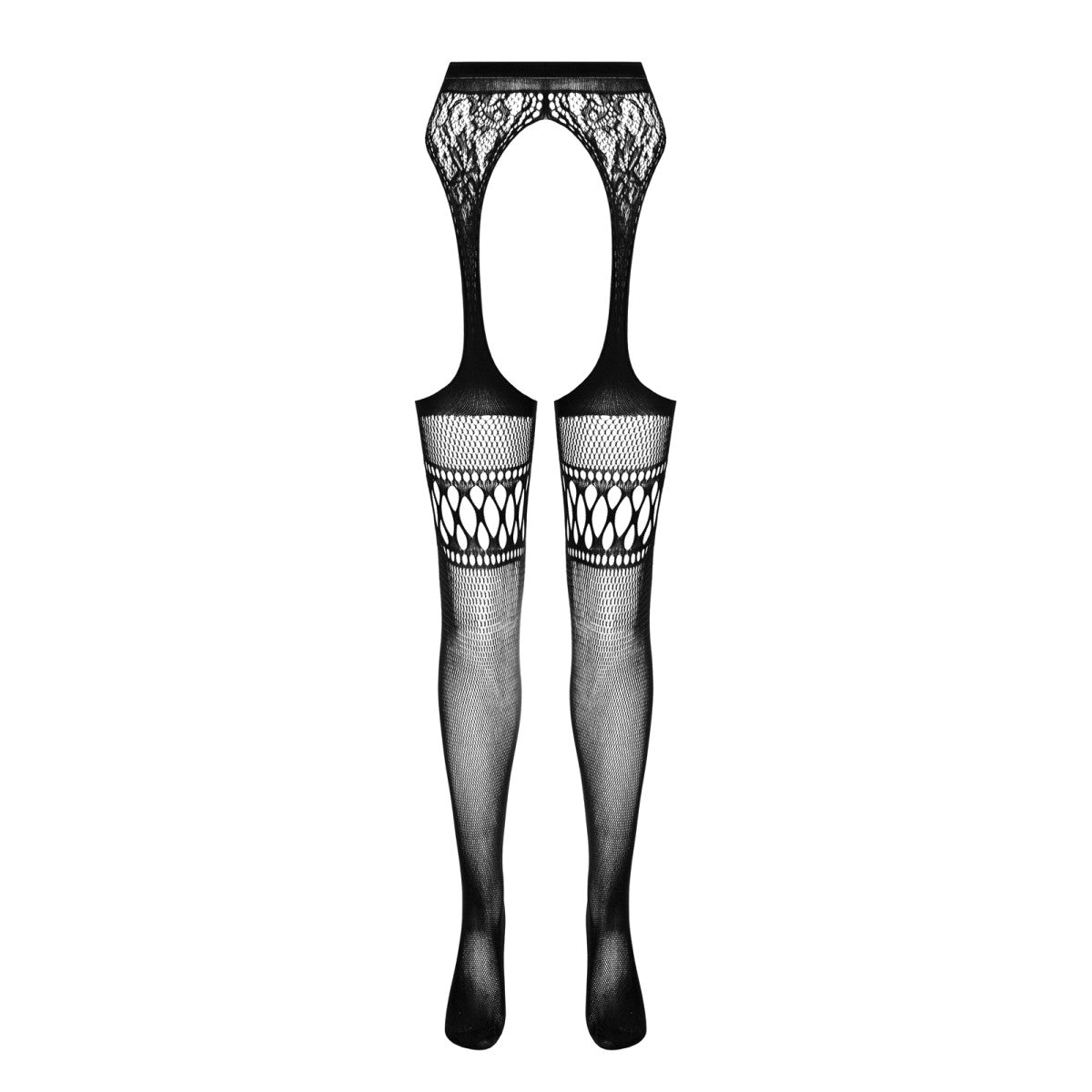 S026 open panty met open kruis – zwart