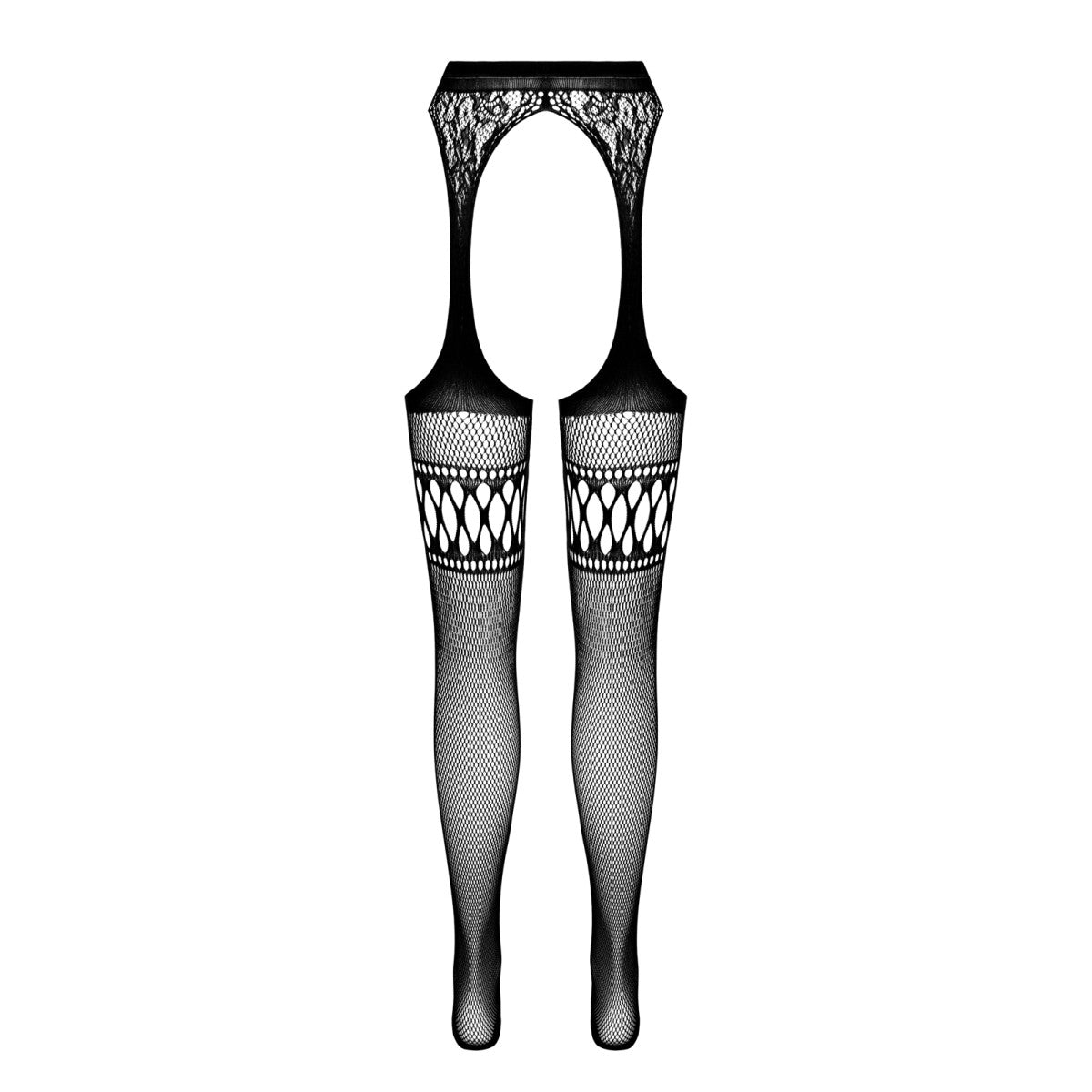 S026 open panty met open kruis – zwart