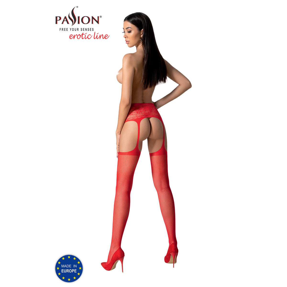 PE S028 Strumpfhose open (ouvert tights) red