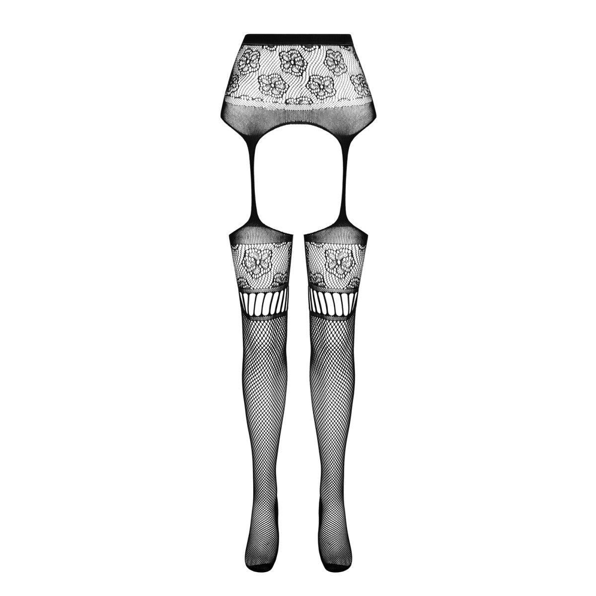 S030 open panty met open kruis – zwart