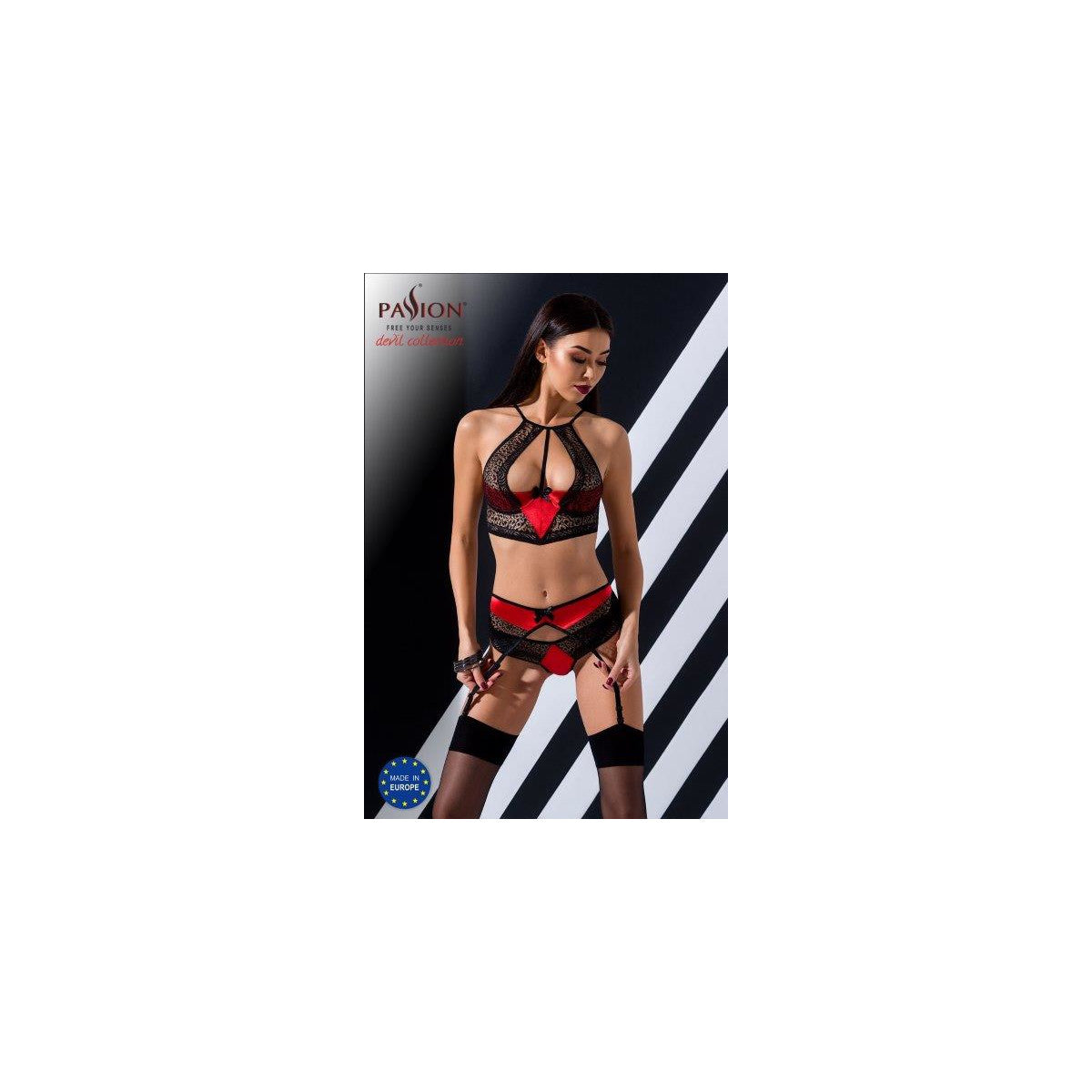Scarlet kanten lingerieset – rood-zwart