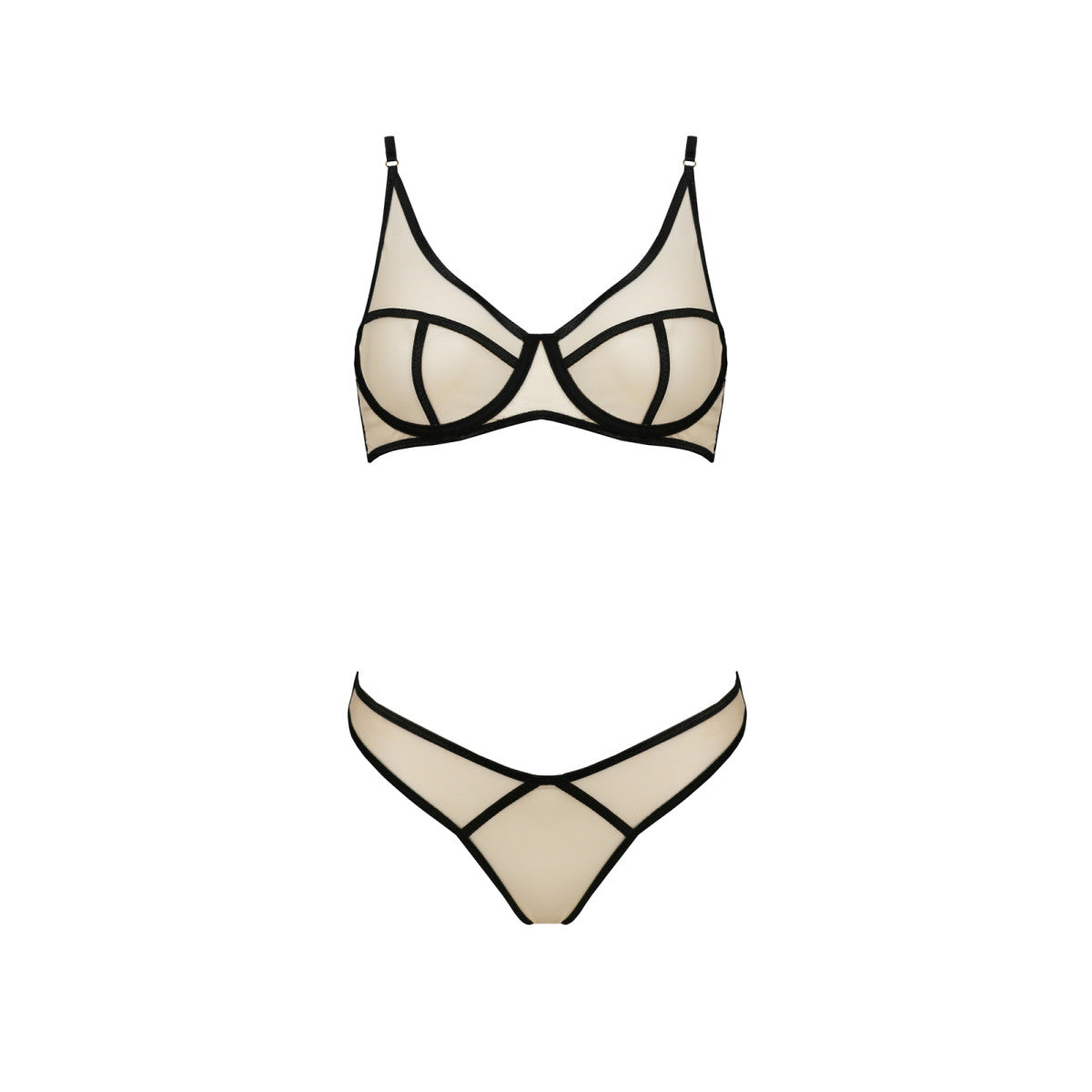 Serara bh-set met beugels – beige