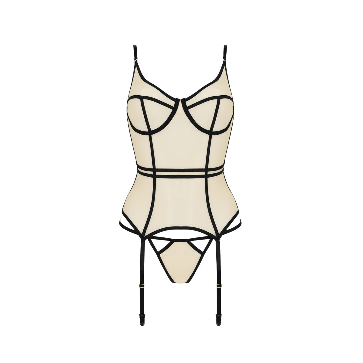 PE Serara corset & thong beige