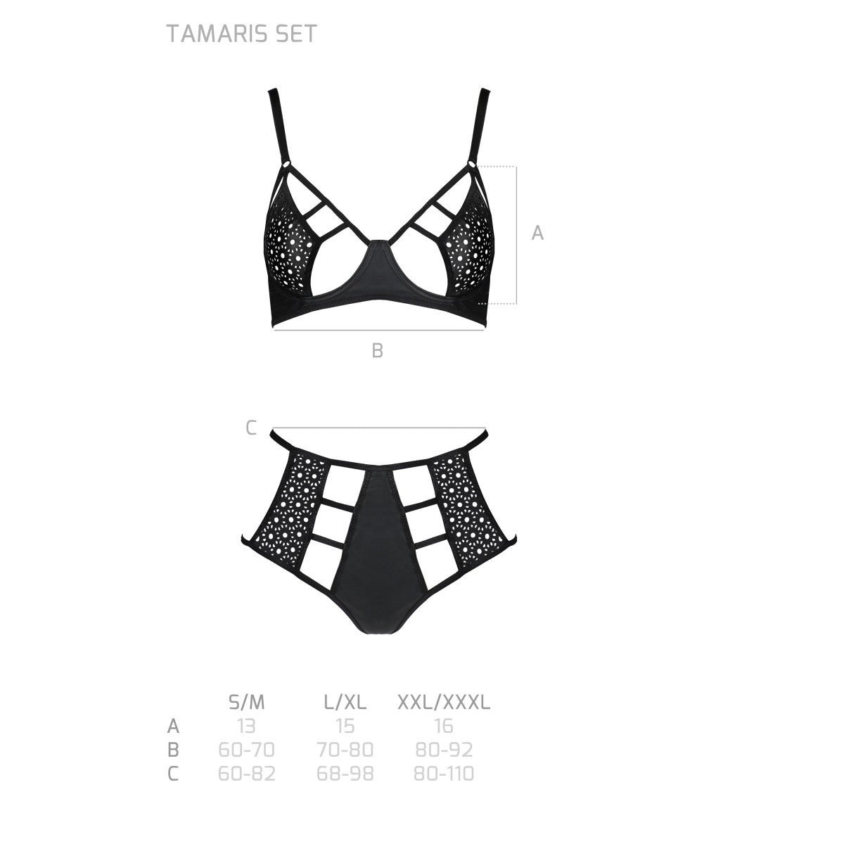 Tasmina lingerieset 2-delig – zwart