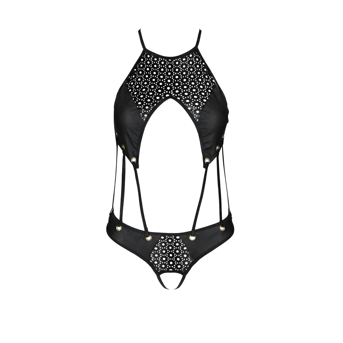 Tasmina body met open kruis – zwart