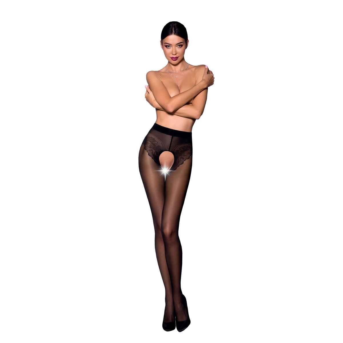 PE TI Open 006 Strumpfhose open (ouvert tights) black