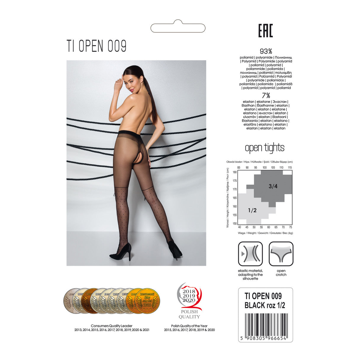 009 bodystocking met open kruis – zwart – detail 5