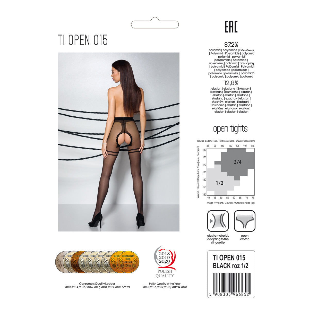 PE TI Open 015 Strumpfhose open (ouvert tights) black
