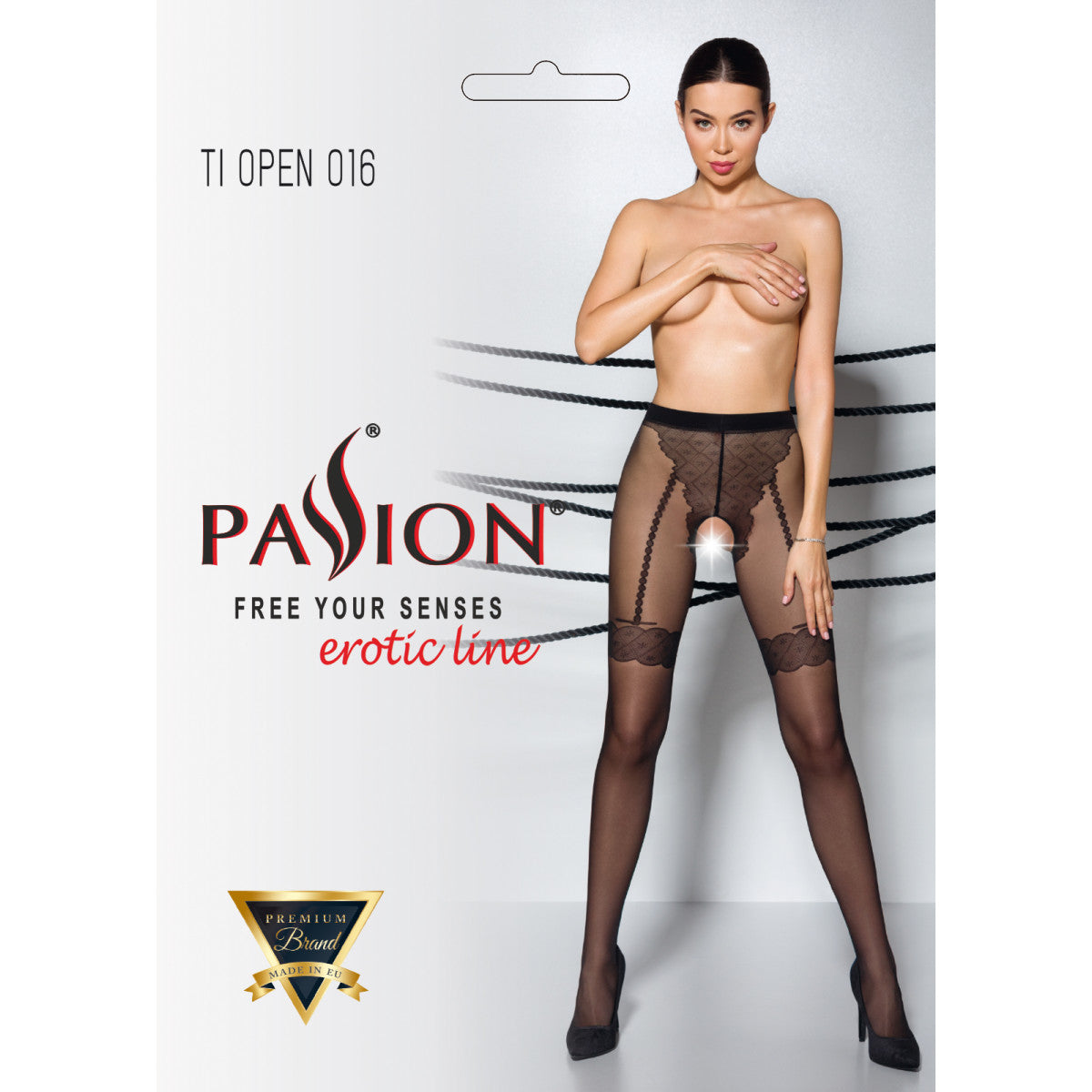 016 open panty met open kruis – zwart