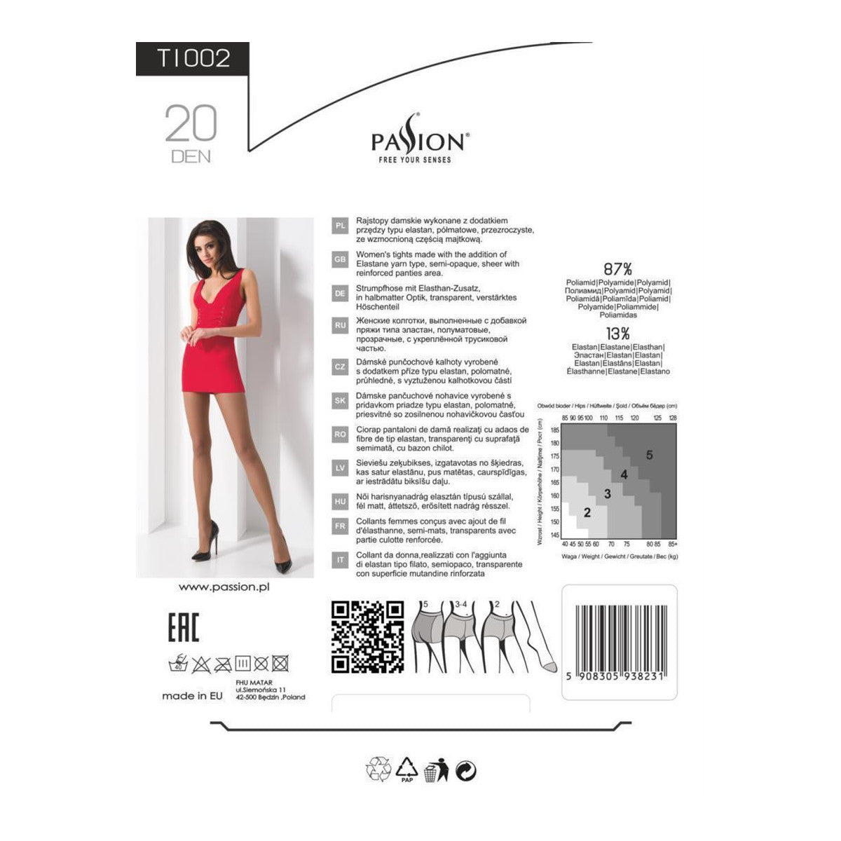 PE TI002 Strumpfhose schwarz 20 DEN
