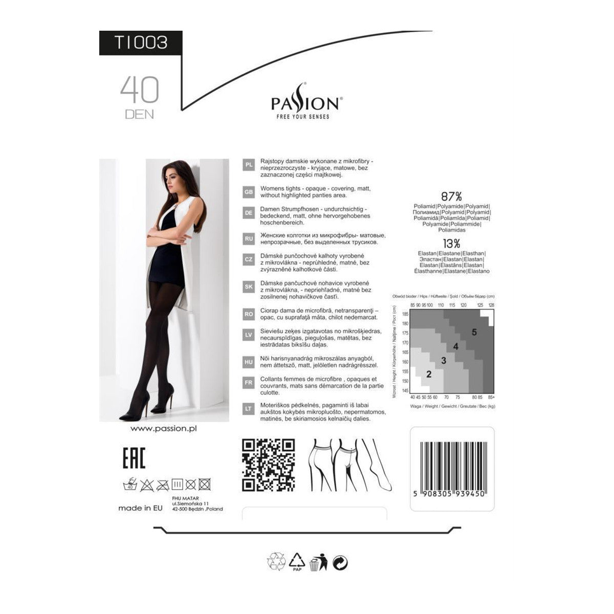 PE TI003 Strumpfhose schwarz 40 DEN