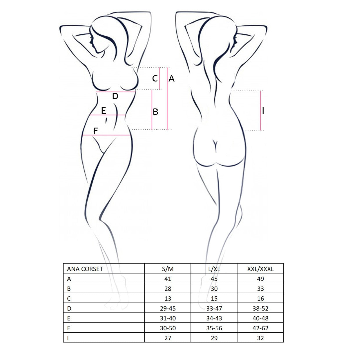 Pl ana corset zwart - Passion Erotic Line