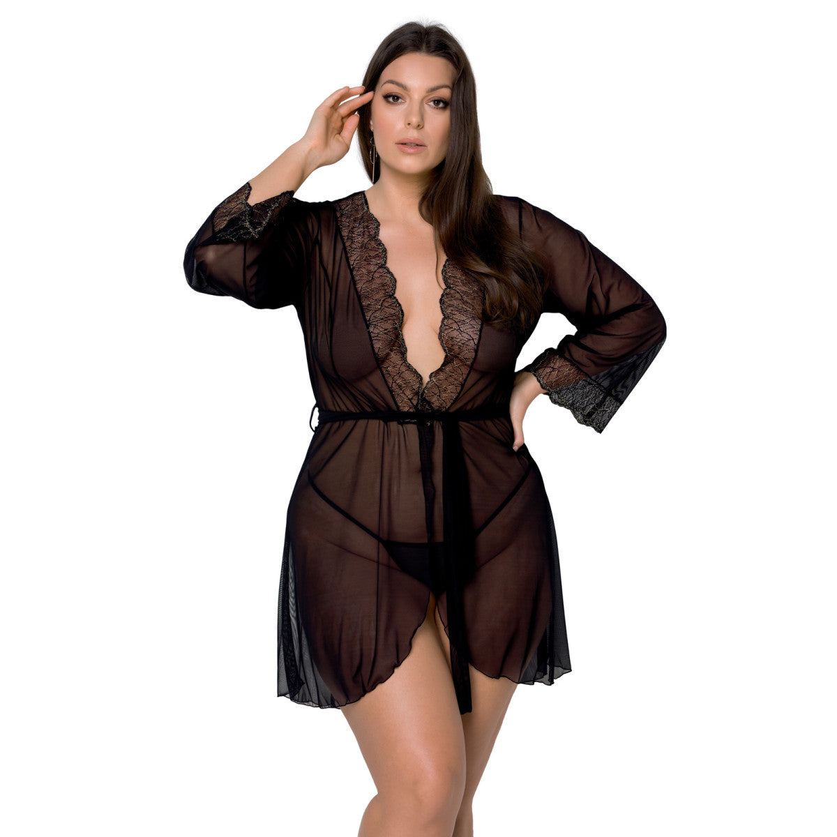 PS Amberly Size Plus peignoir zwart