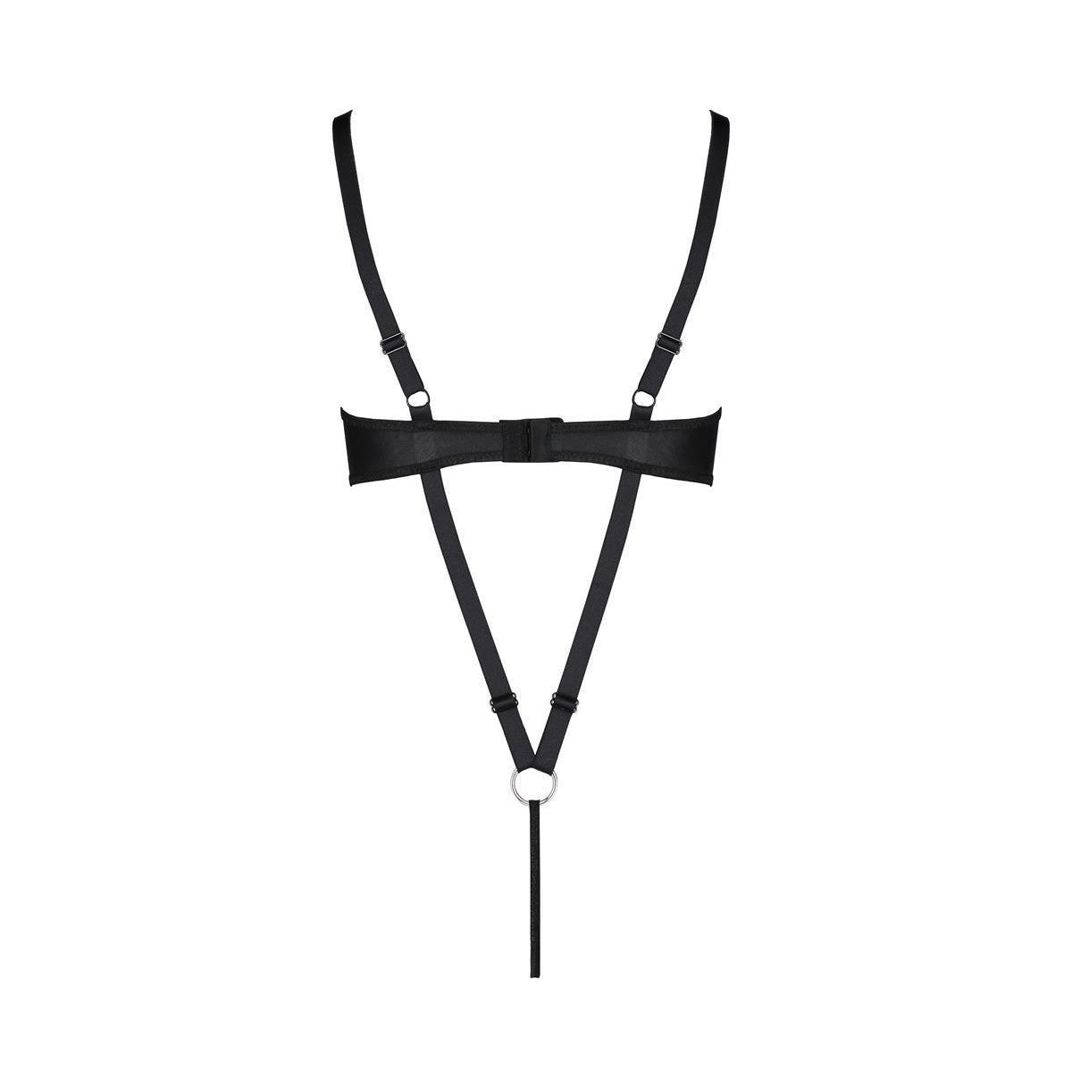 Celin plus size lingerie met open kruis – zwart