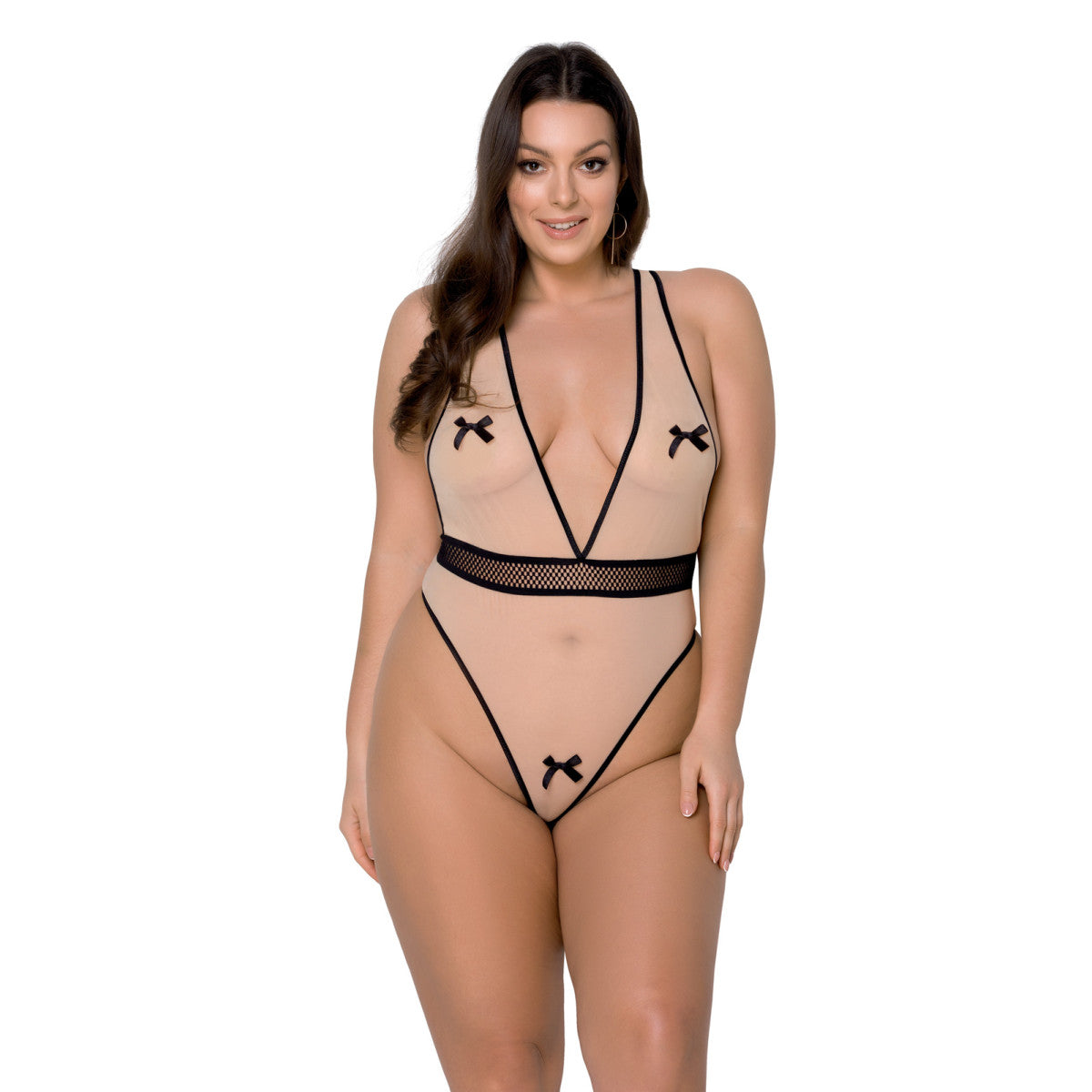 Viena body – beige – beige van Passion Size Plus