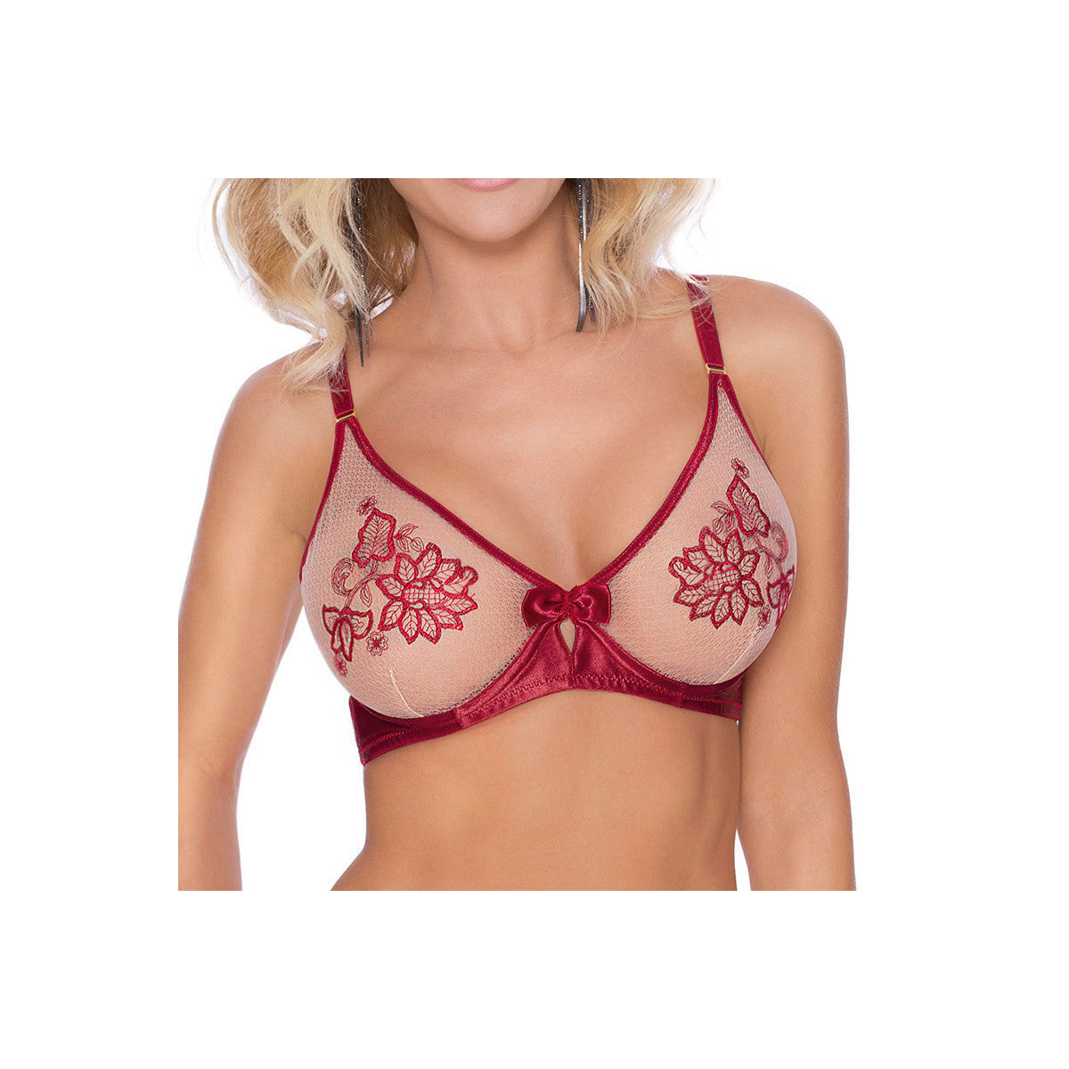 Mehendi bustier met beugels – bordeauxrood