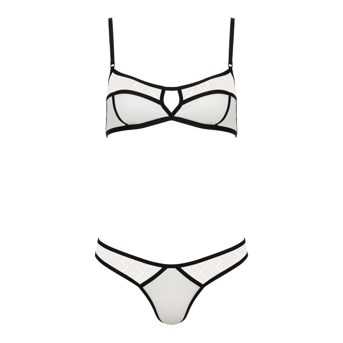 Mayennie 2-delige beugelloze BH-set – ecru-zwart