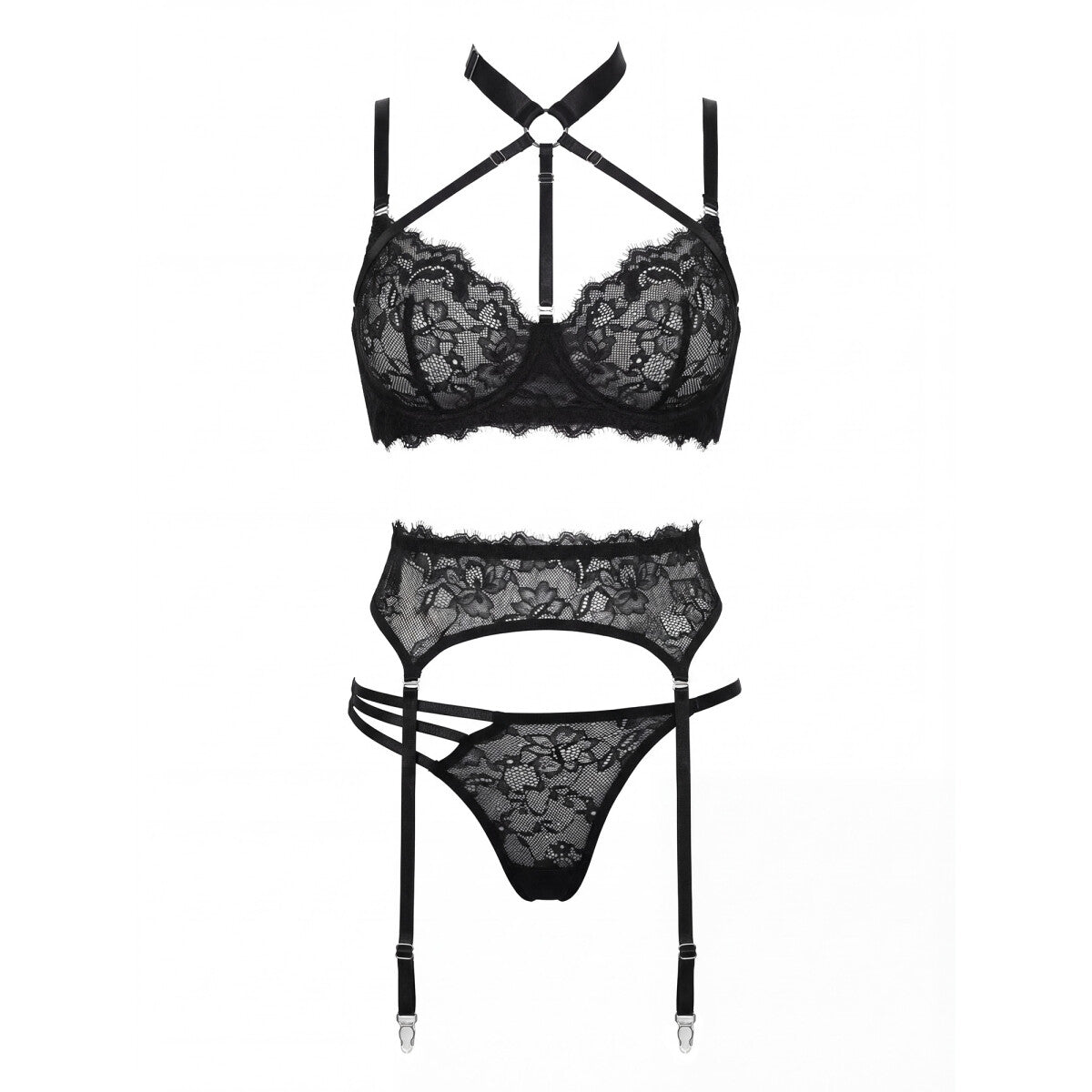 SP10057 lingerieset 3-delig – zwart van Dare2Live – zwart