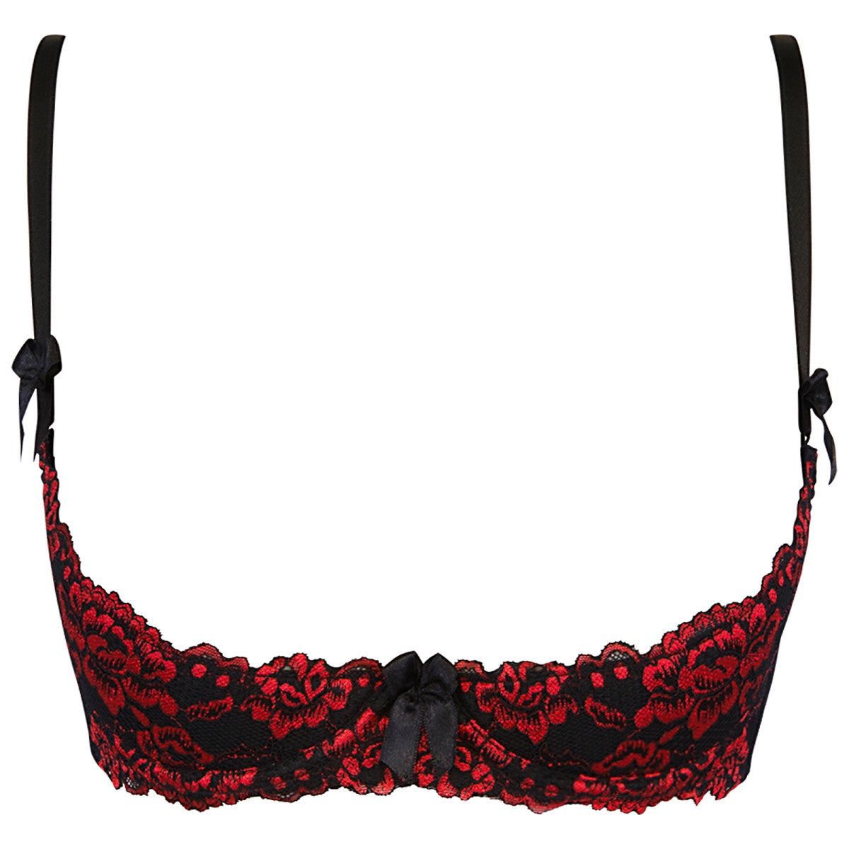 V-10011 bustier met beugels – zwart-rood – detail 2