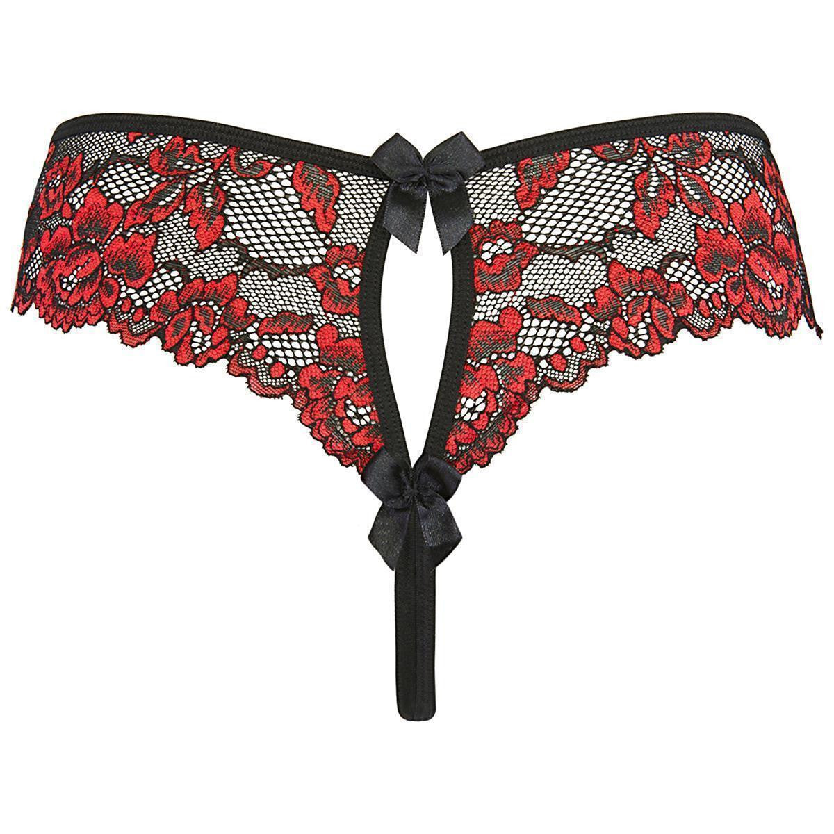 V-10018 string – zwart-rood