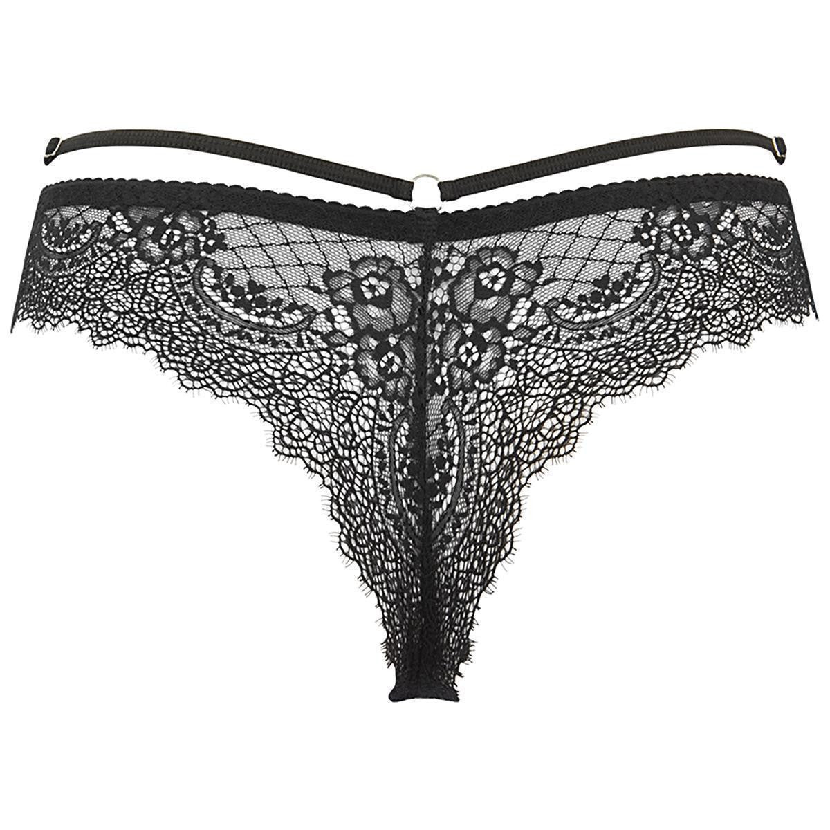 V-10098 kanten string – zwart