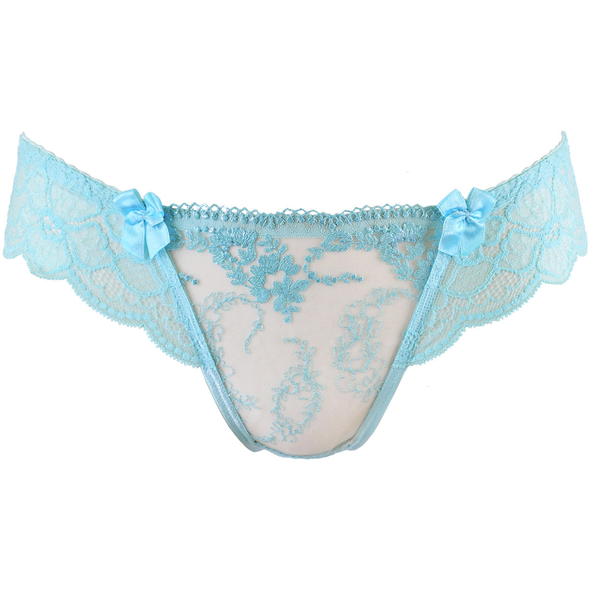 V-10128 kanten string – blauw – detail 2