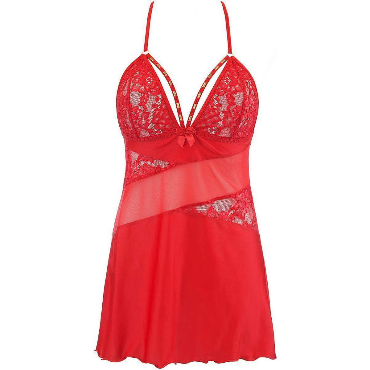 V-10469 babydoll & string red