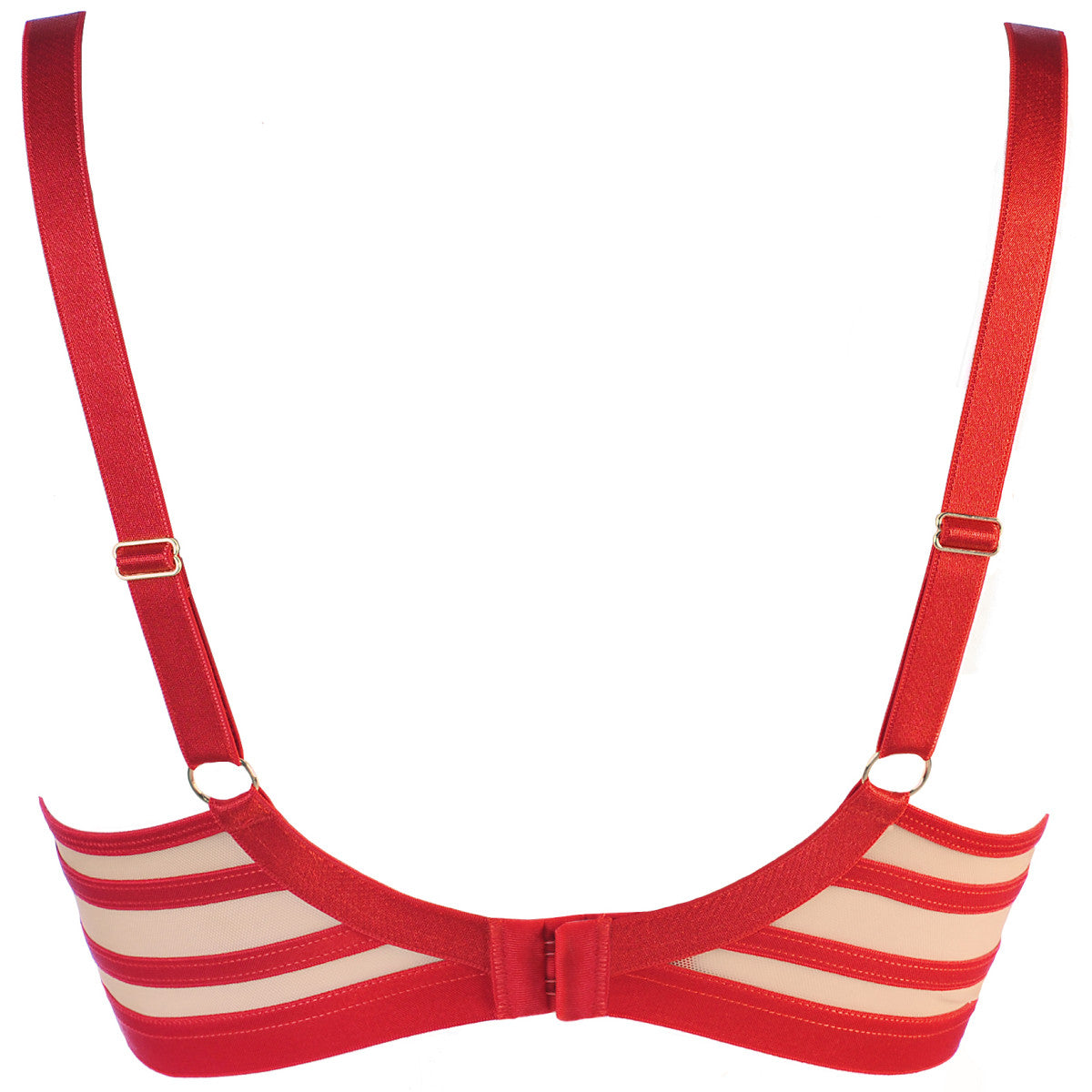 V-10501 bustier met beugels – rood-beige – detail 2