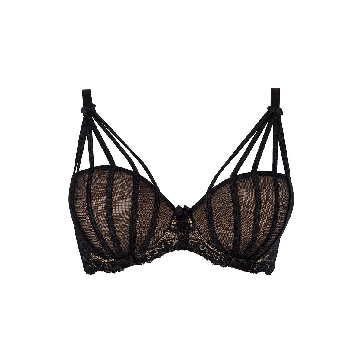 V-7541 push-up bra black-beige