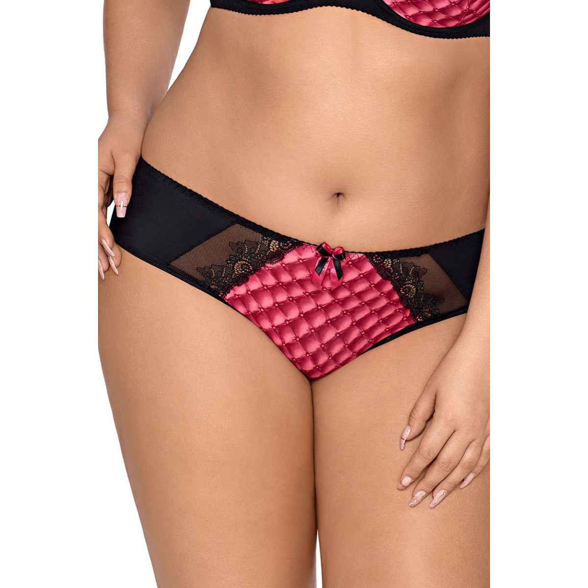 V-8463PS Plus Size panty pink-black