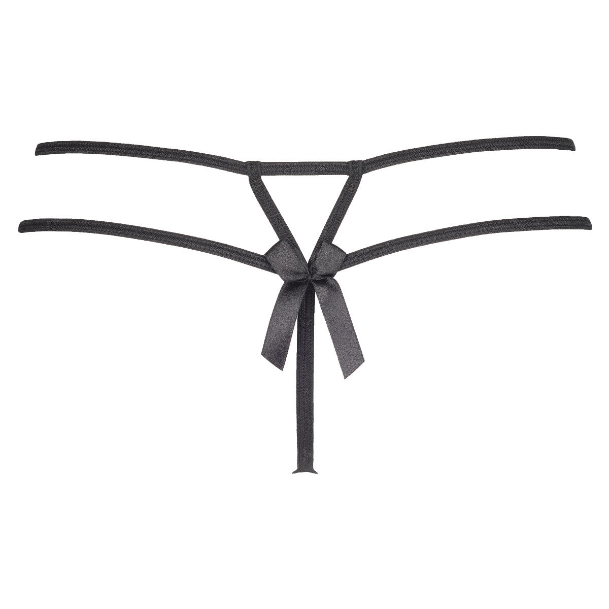 V-8738PS string wetlook – zwart – detail 1