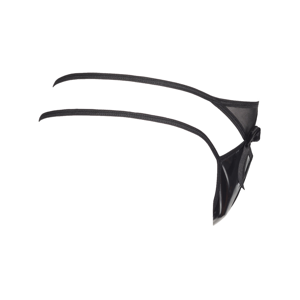 V-8738PS string wetlook – zwart – detail 2