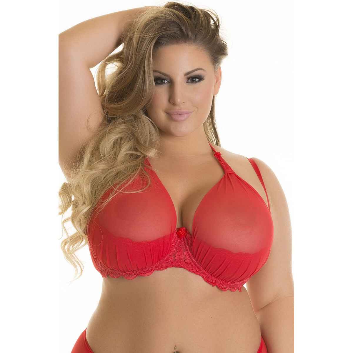V-8761PS Plus Size bra red