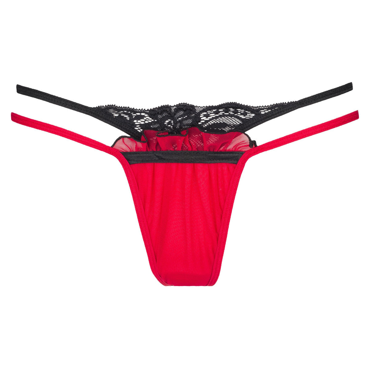 V-8778PS Plus Size string red-black