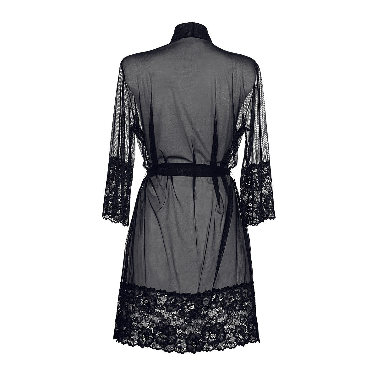 V-8840 kanten kimono – zwart
