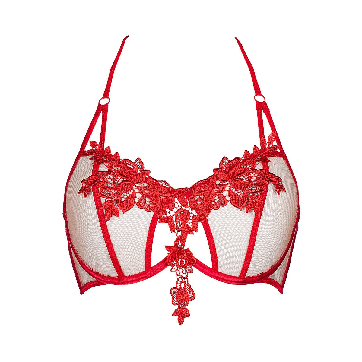 V-8861 bustier met beugels – rood